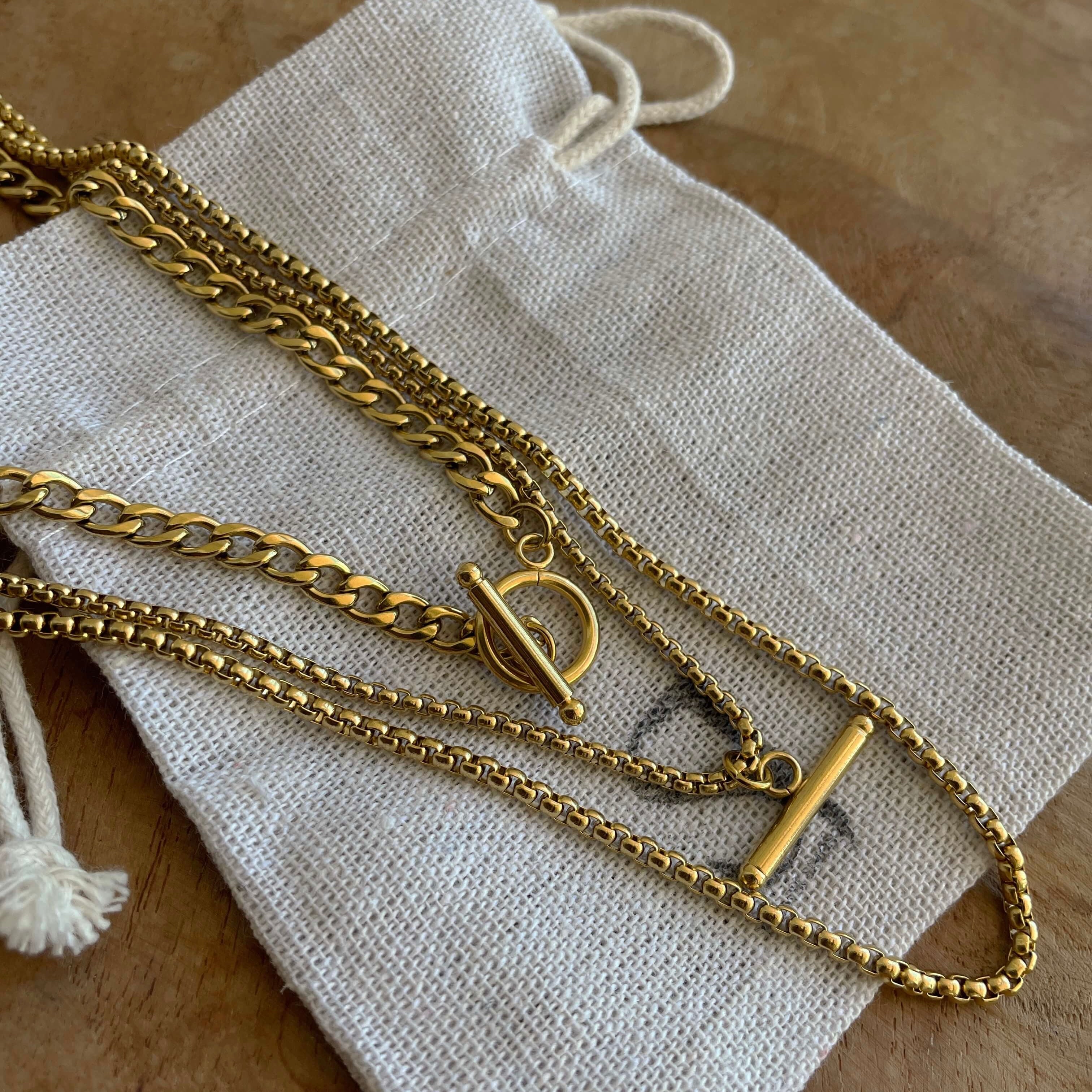 סט שרשראות גורמט זהב