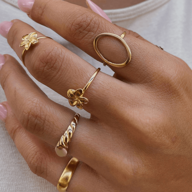 טבעת עיגול חלול זהב - SAPIRZ Jewelry