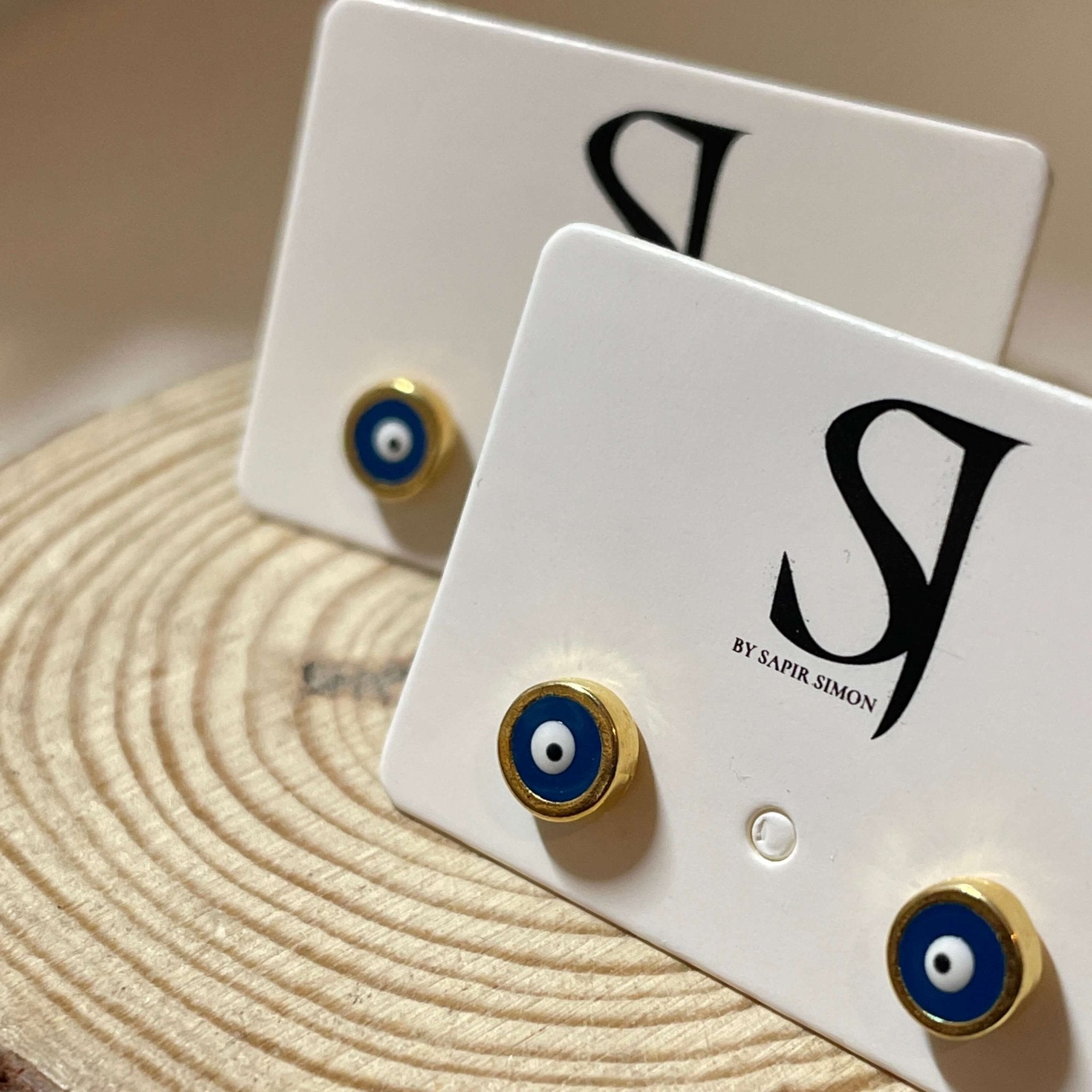 עגילי עין כחול - SAPIRZ Jewelry