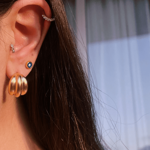 עגילי לולה זהב - SAPIRZ Jewelry