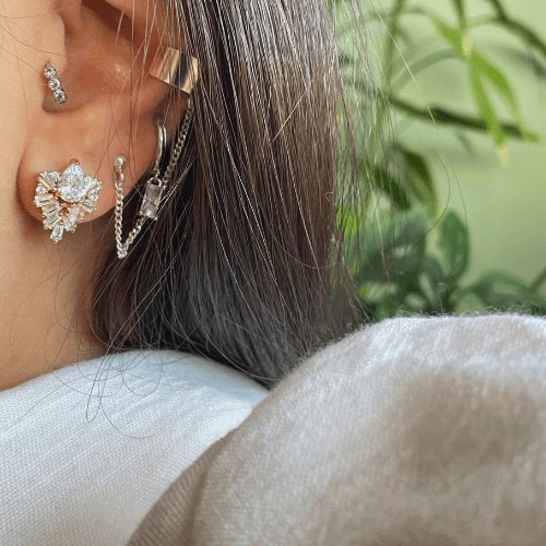 עגילי סהרה זהב - SAPIRZ Jewelry