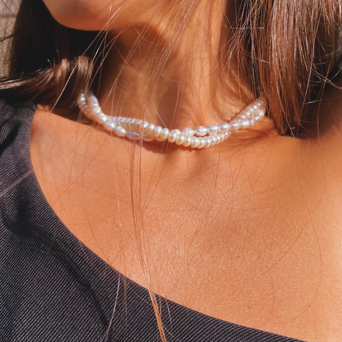 שרשרת פנינים כפולה - SAPIRZ Jewelry