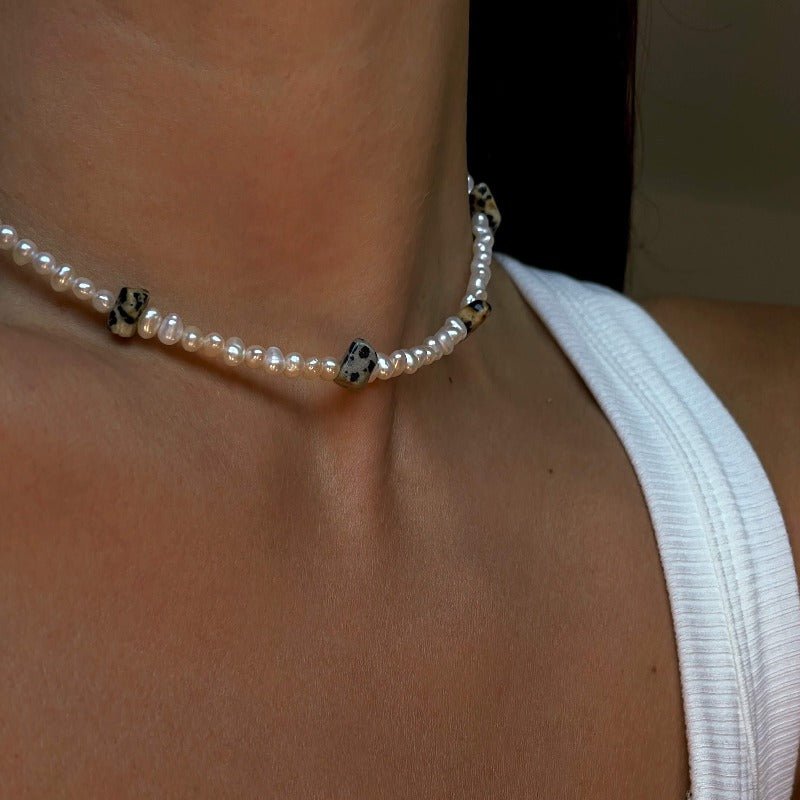 שרשרת פנינים מנומרת - SAPIRZ Jewelry