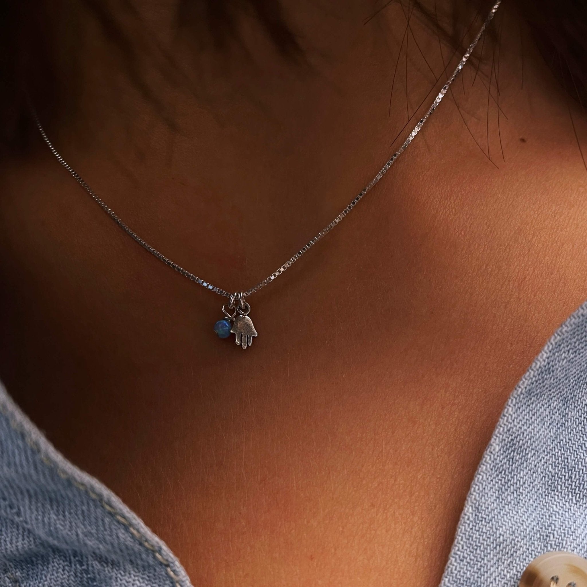 שרשרת חמסה אופל טורקיז - SAPIRZ Jewelry