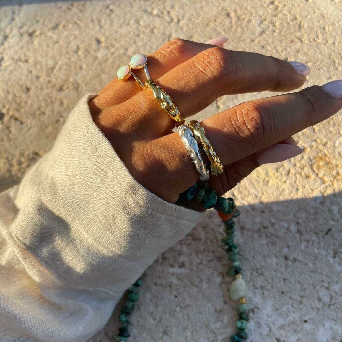 טבעת אופל עגולה - SAPIRZ Jewelry