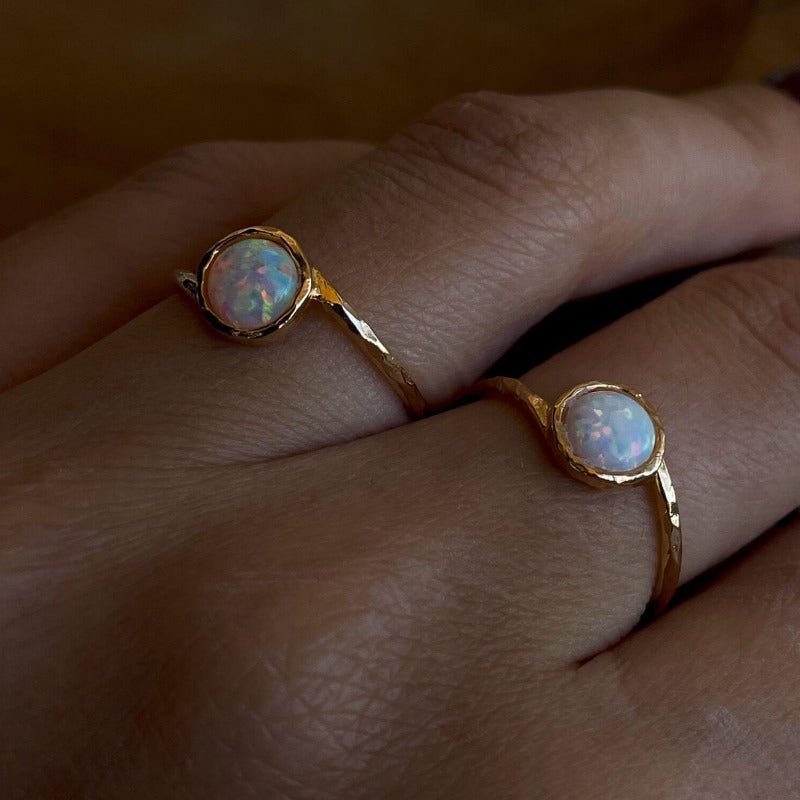 טבעת אופל עגולה זהב - SAPIRZ Jewelry