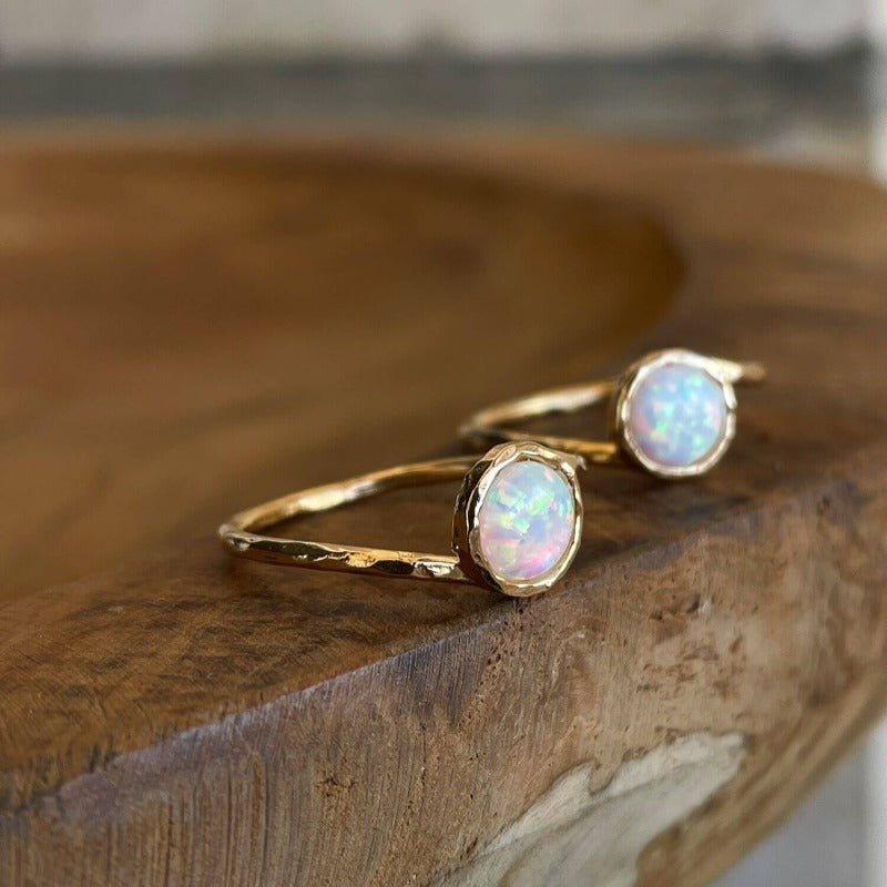 טבעת אופל עגולה זהב - SAPIRZ Jewelry