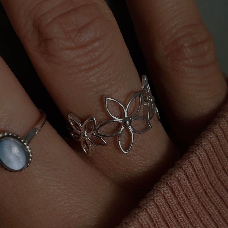 טבעת פרחים כסף - SAPIRZ Jewelry
