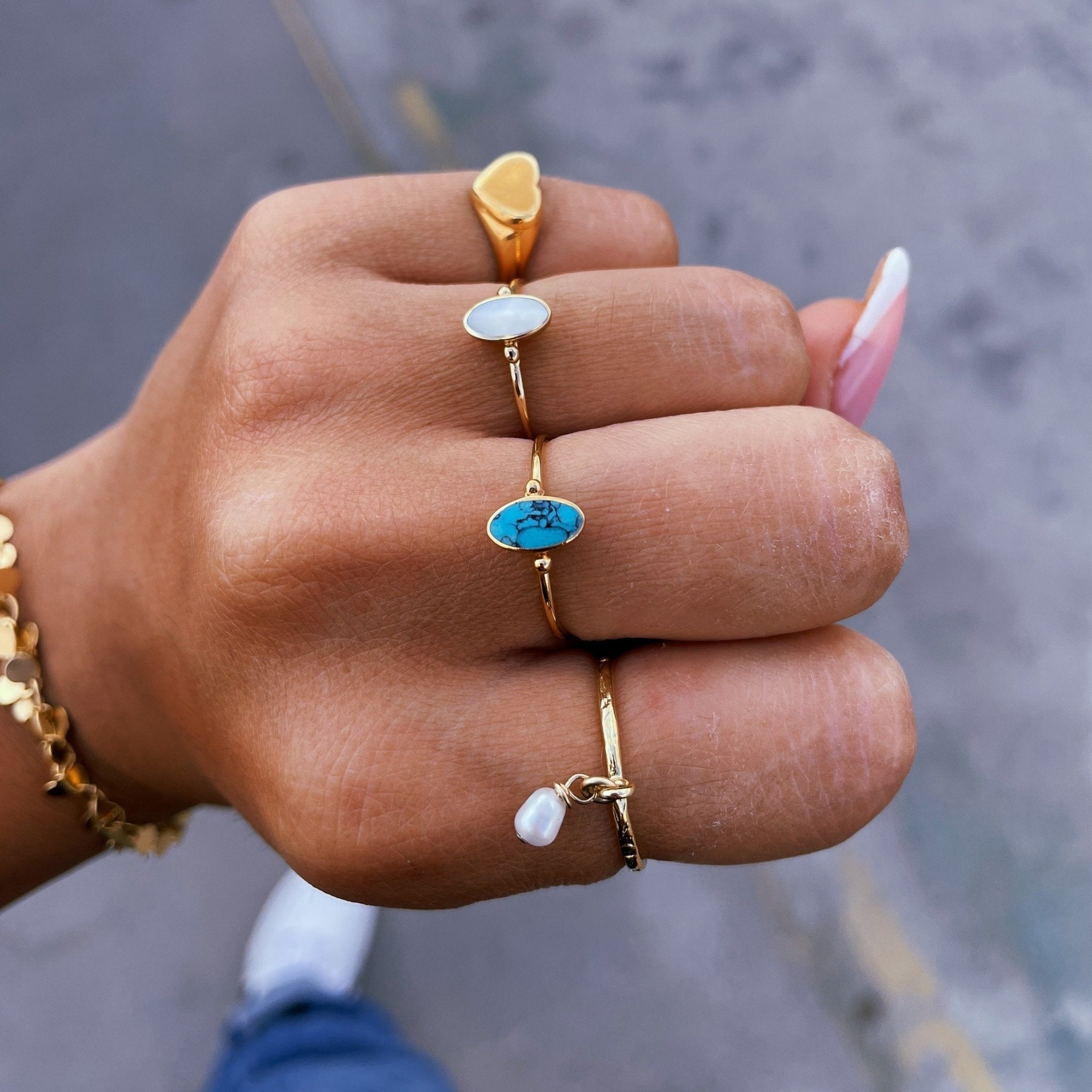 טבעת זהב פרל - SAPIRZ Jewelry