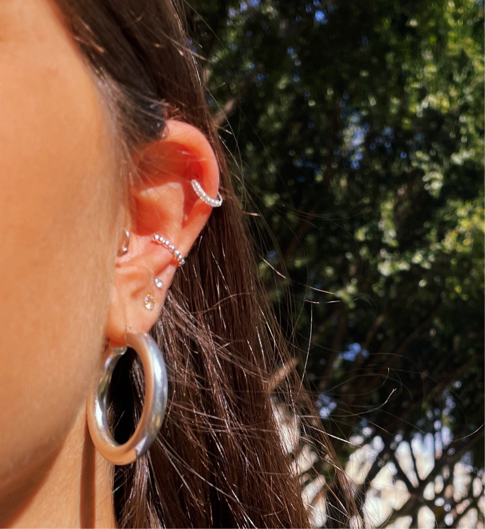 עגיל הליקס גלאם כסף - SAPIRZ Jewelry