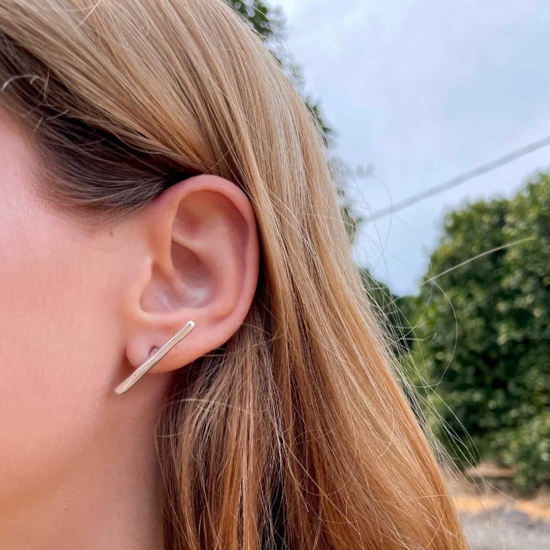 עגילי פס מעוטר - SAPIRZ Jewelry