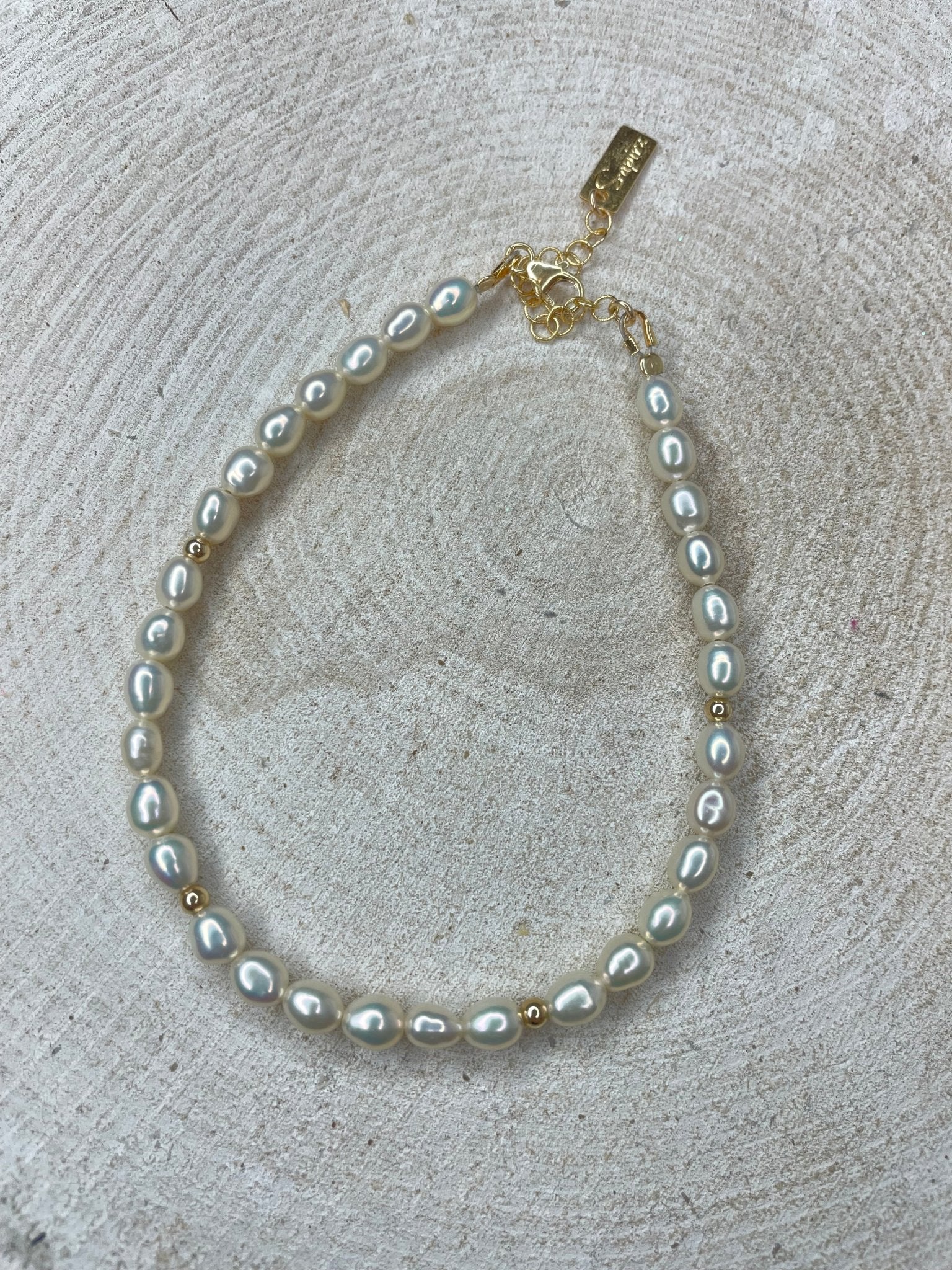 צמיד פנינים לרגל - SAPIRZ Jewelry