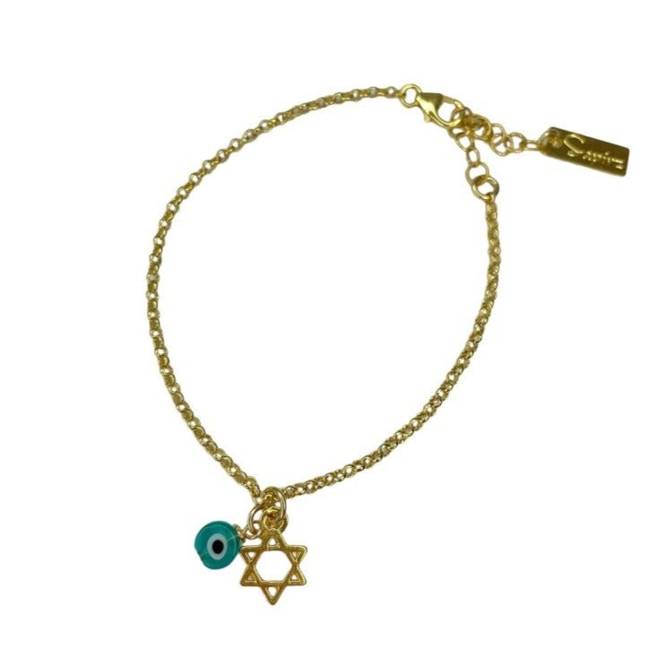 צמיד מגן דוד עין זהב - SAPIRZ Jewelry