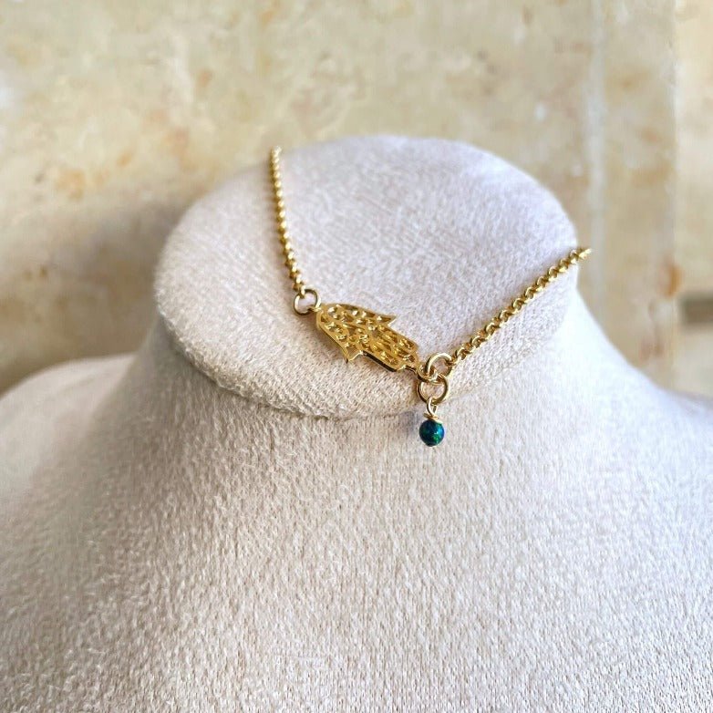 צמיד חמסה זהב גרין - SAPIRZ Jewelry