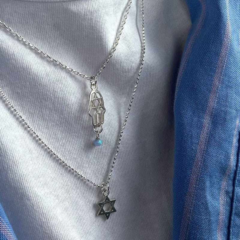 שרשרת דיסקית מגן דוד - SAPIRZ Jewelry