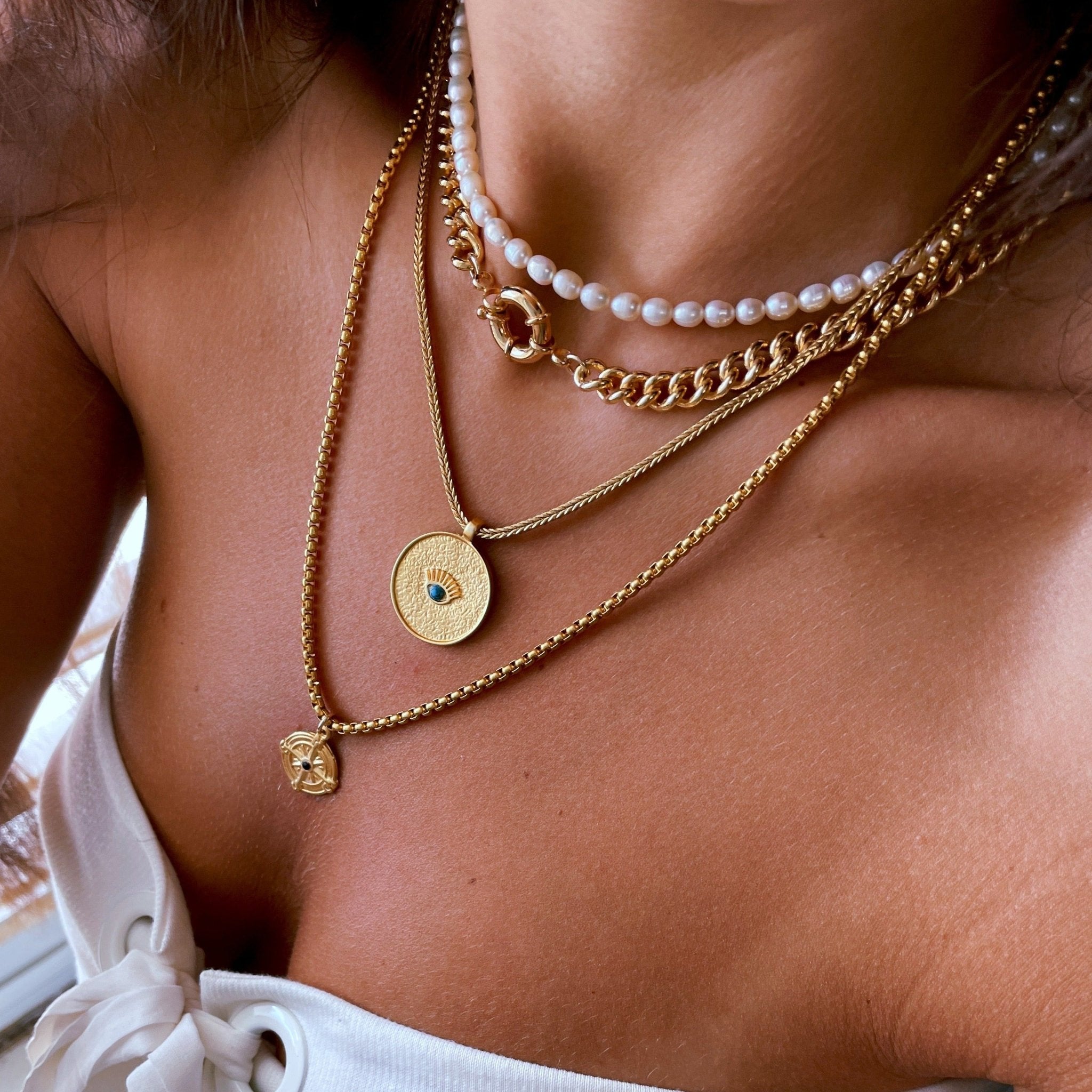 שרשרת פנינים טופז - SAPIRZ Jewelry
