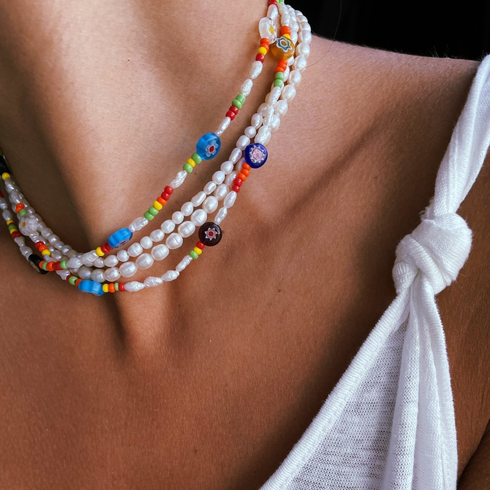 שרשרת פנינים טופז - SAPIRZ Jewelry
