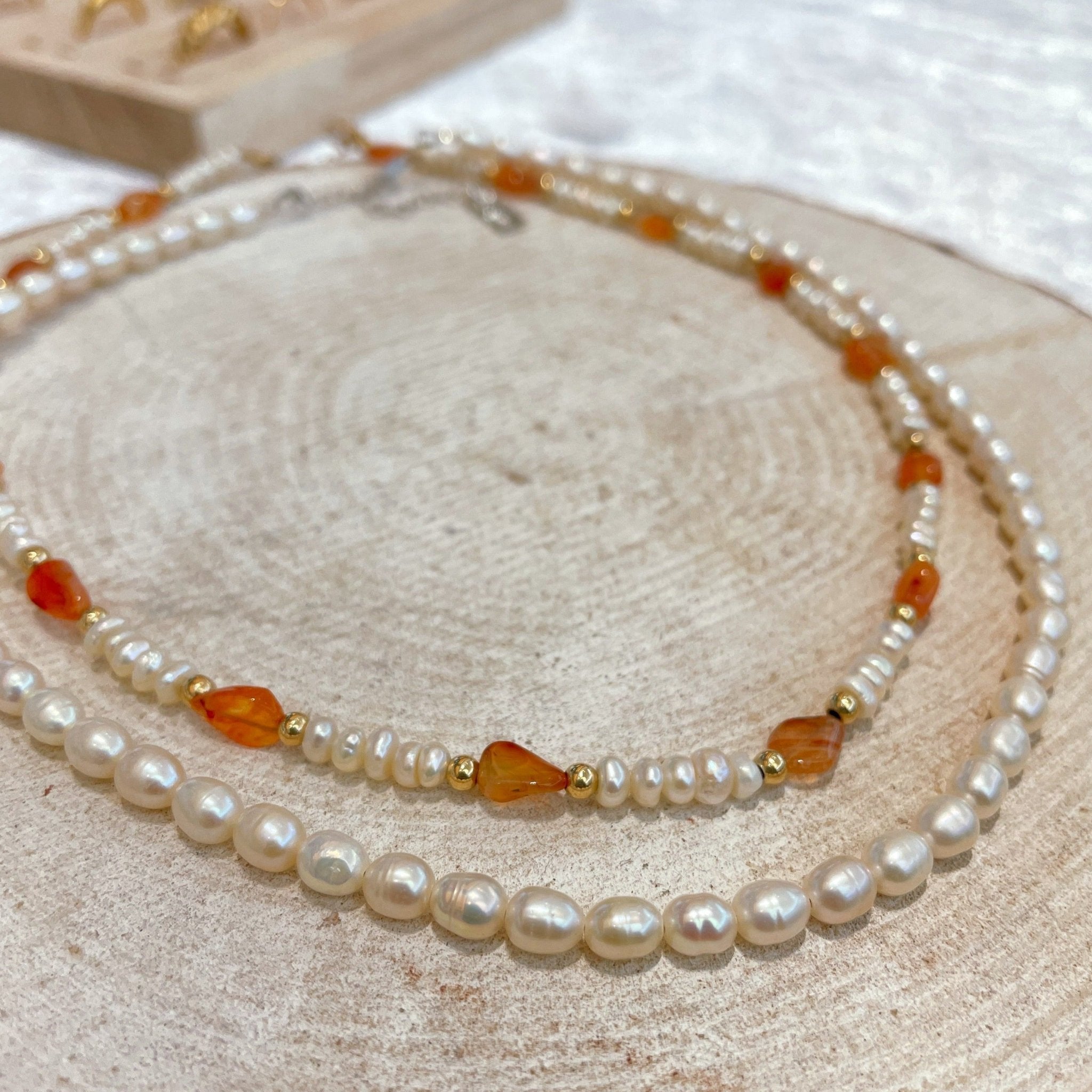 שרשרת פנינים טופז - SAPIRZ Jewelry
