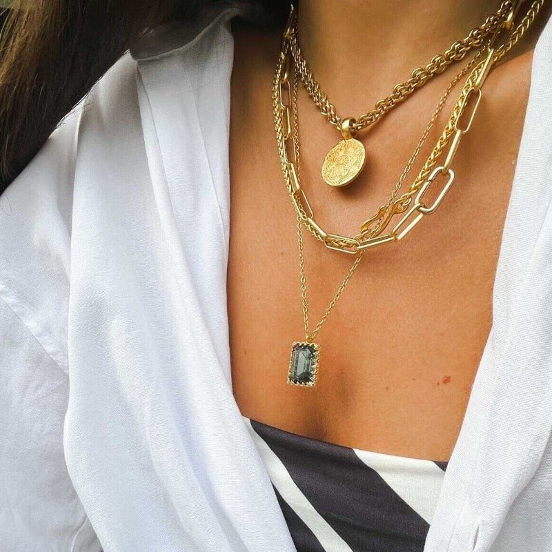 שרשרת גריי סברובסקי - SAPIRZ Jewelry