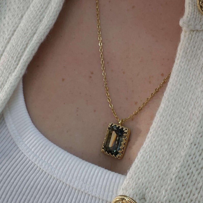 שרשרת גריי סברובסקי - SAPIRZ Jewelry