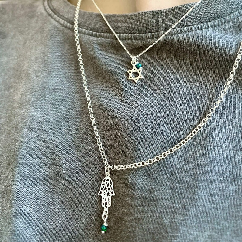 שרשרת חמסה גרין - SAPIRZ Jewelry