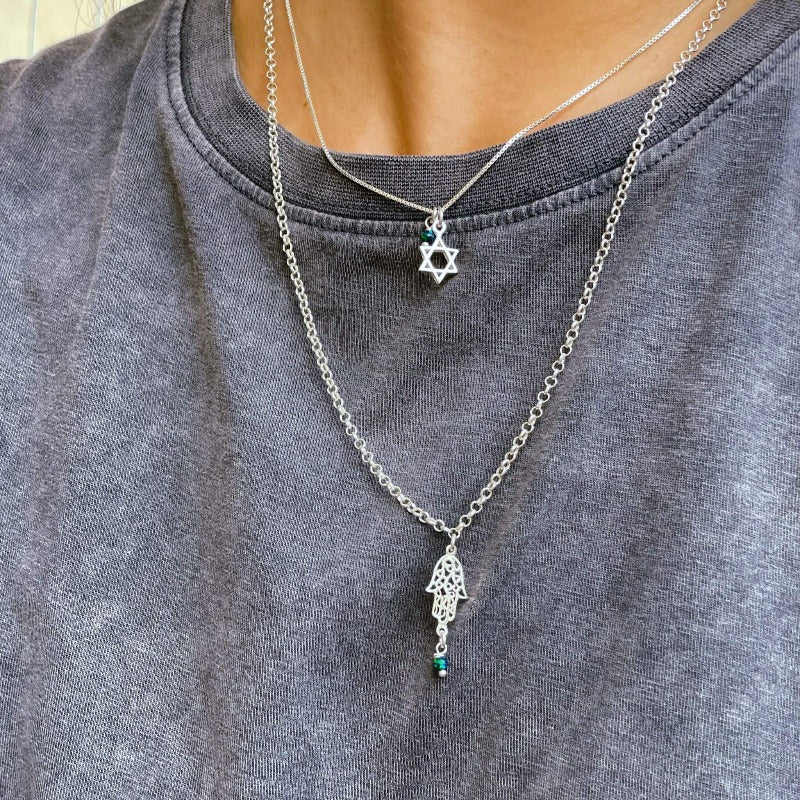 שרשרת חמסה גרין - SAPIRZ Jewelry