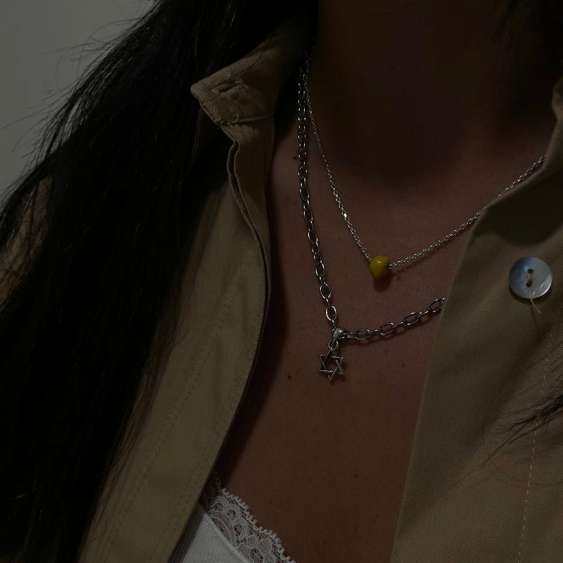 שרשרת חרוז צהוב - SAPIRZ Jewelry