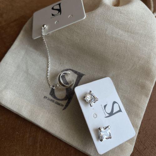 עגילי זירקון מרובע