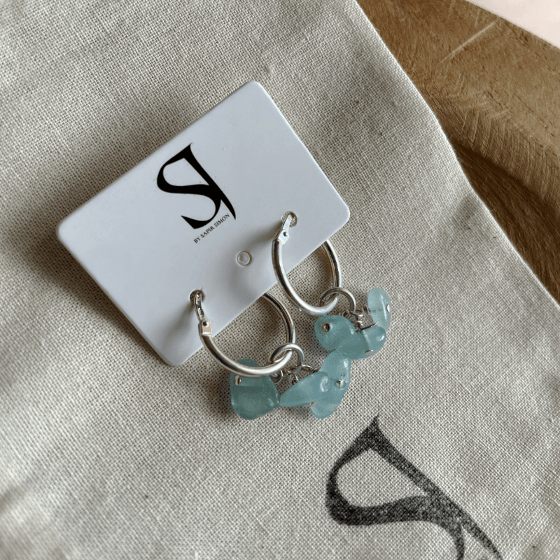 עגילי אקוומרין - SAPIRZ Jewelry
