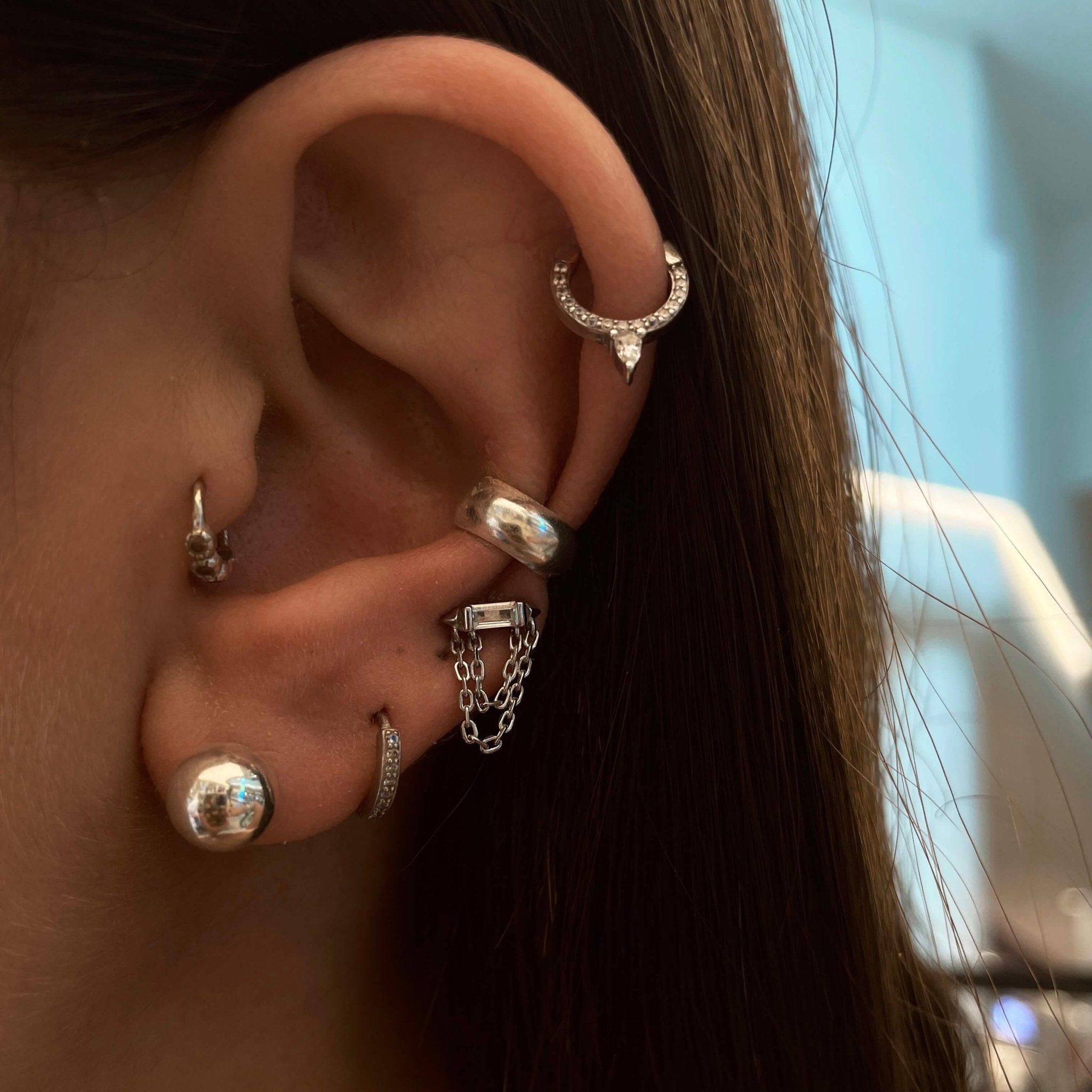 עגילי כדור כסף - SAPIRZ Jewelry