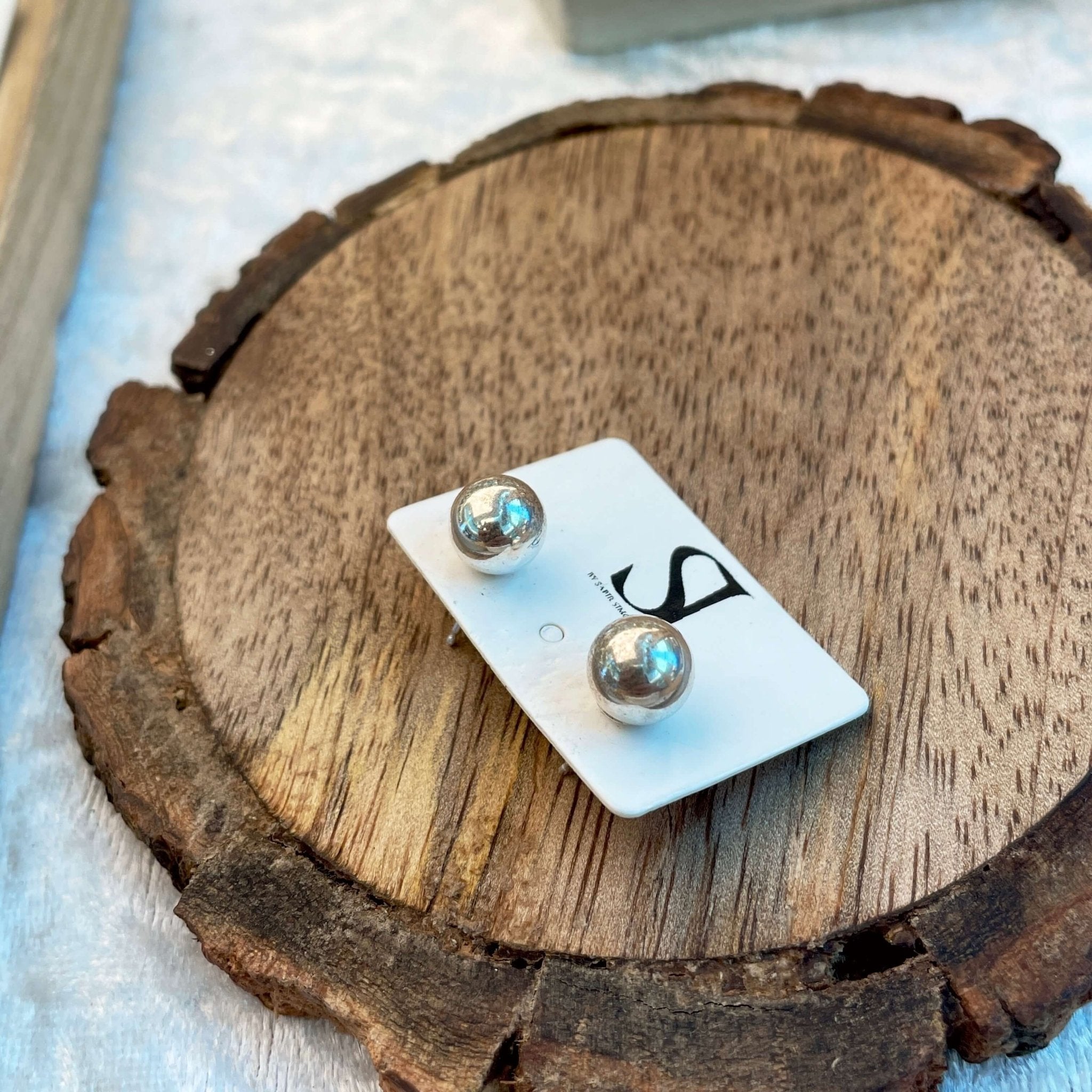 עגילי כדור כסף - SAPIRZ Jewelry