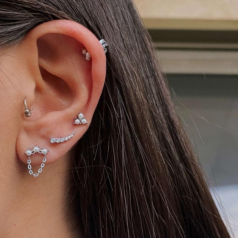 עגילי פנינה שרשרת - SAPIRZ Jewelry