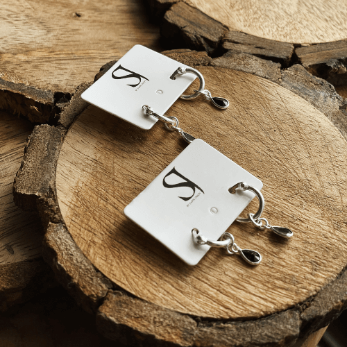 עגילי חישוק טיפה - SAPIRZ Jewelry