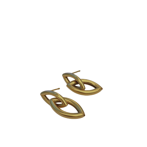 עגילי חוליות זהב מט - SAPIRZ Jewelry