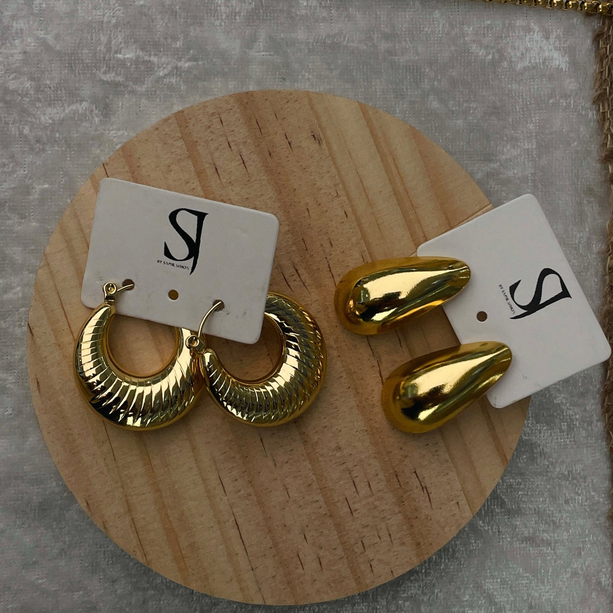 עגילי זהב בולד - SAPIRZ Jewelry