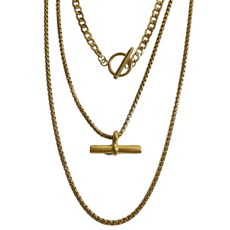סט שרשראות גורמט זהב - SAPIRZ Jewelry