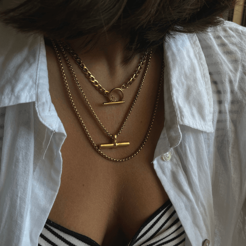 סט שרשראות גורמט זהב - SAPIRZ Jewelry