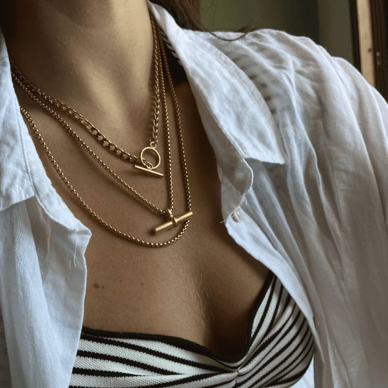 סט שרשראות גורמט זהב - SAPIRZ Jewelry