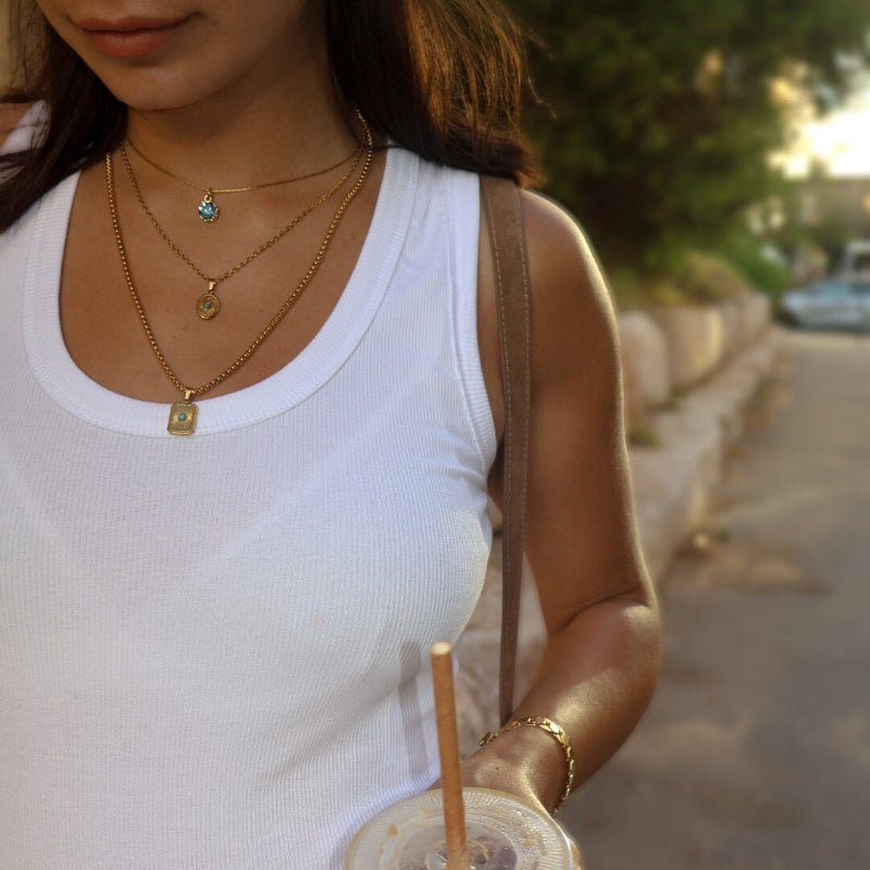 שרשרת אקווה סברובסקי - SAPIRZ Jewelry