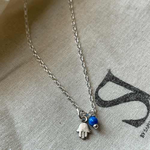 שרשרת חמסה אופל כחול - SAPIRZ Jewelry