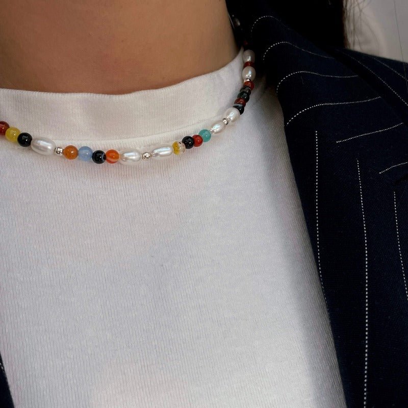 שרשרת חרוזים צבעונית - SAPIRZ Jewelry