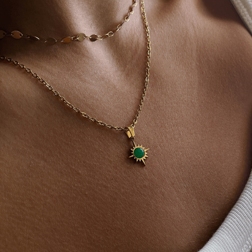שרשרת שמש ירוקה - SAPIRZ Jewelry