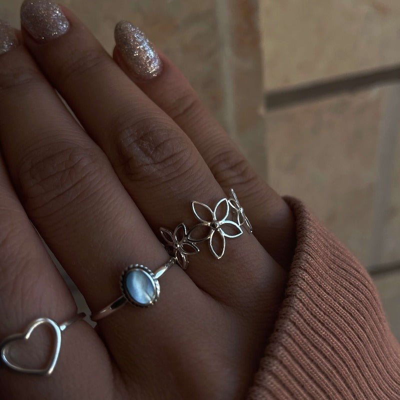 טבעת פרחים כסף - SAPIRZ Jewelry