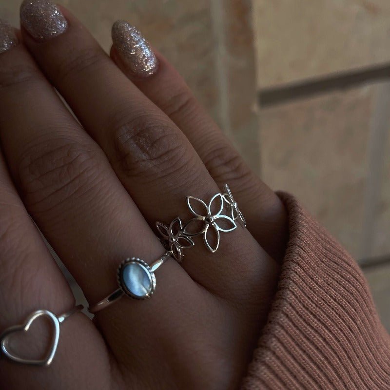 טבעת פרחים כסף - SAPIRZ Jewelry