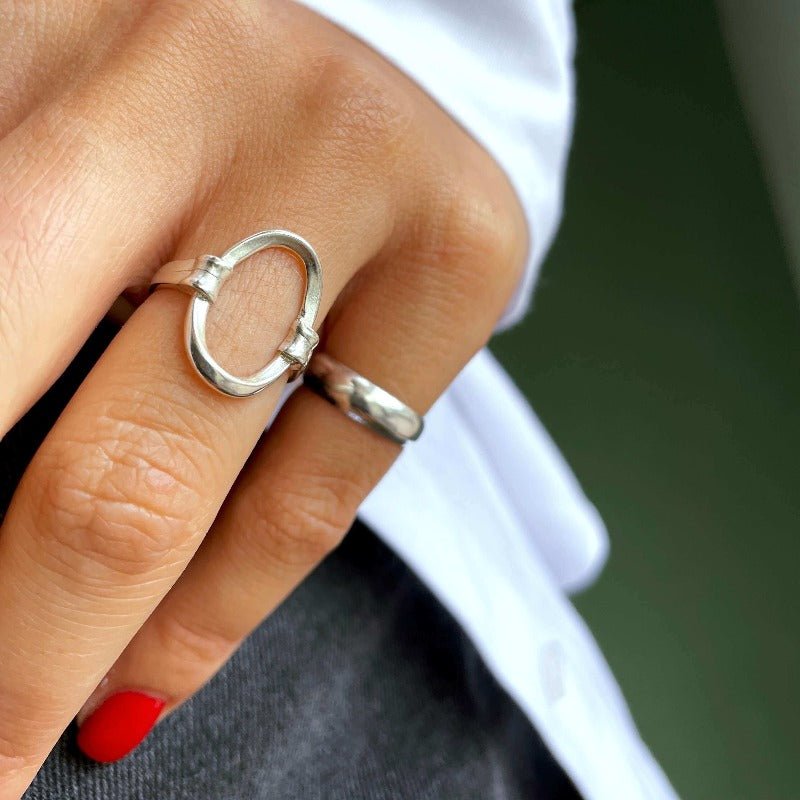 טבעת עיגול כסף - SAPIRZ Jewelry