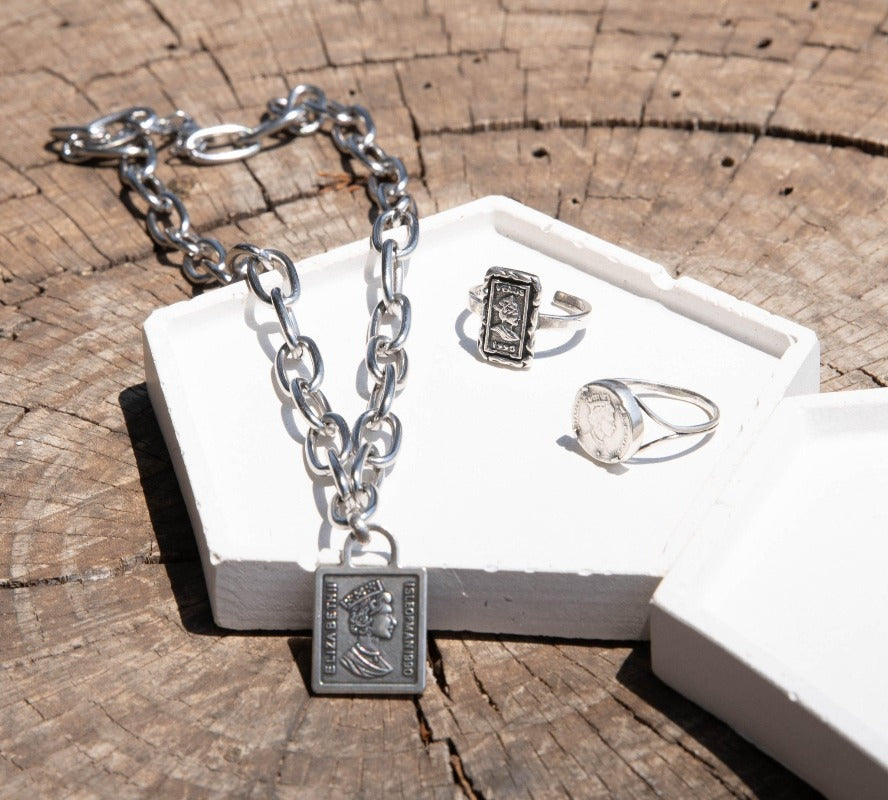 טבעת מטבע אליזבת עתיק - SAPIRZ Jewelry