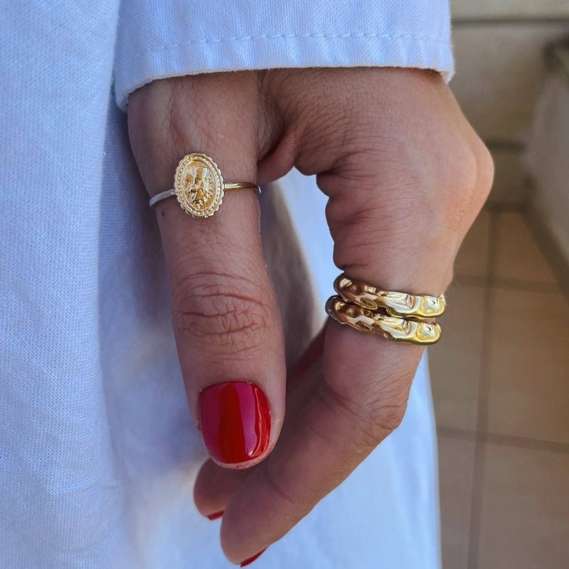טבעת מרוקעת זהב - SAPIRZ Jewelry
