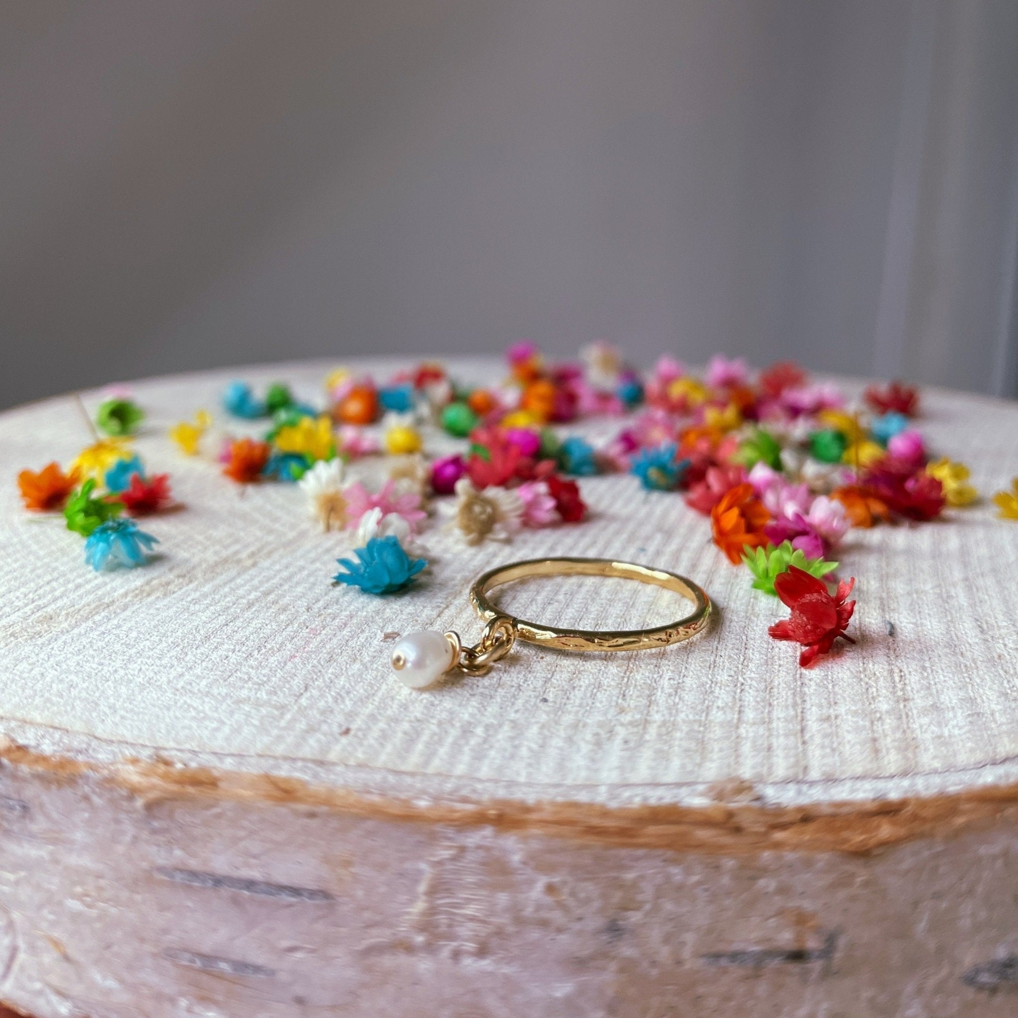 טבעת זהב פרל - SAPIRZ Jewelry