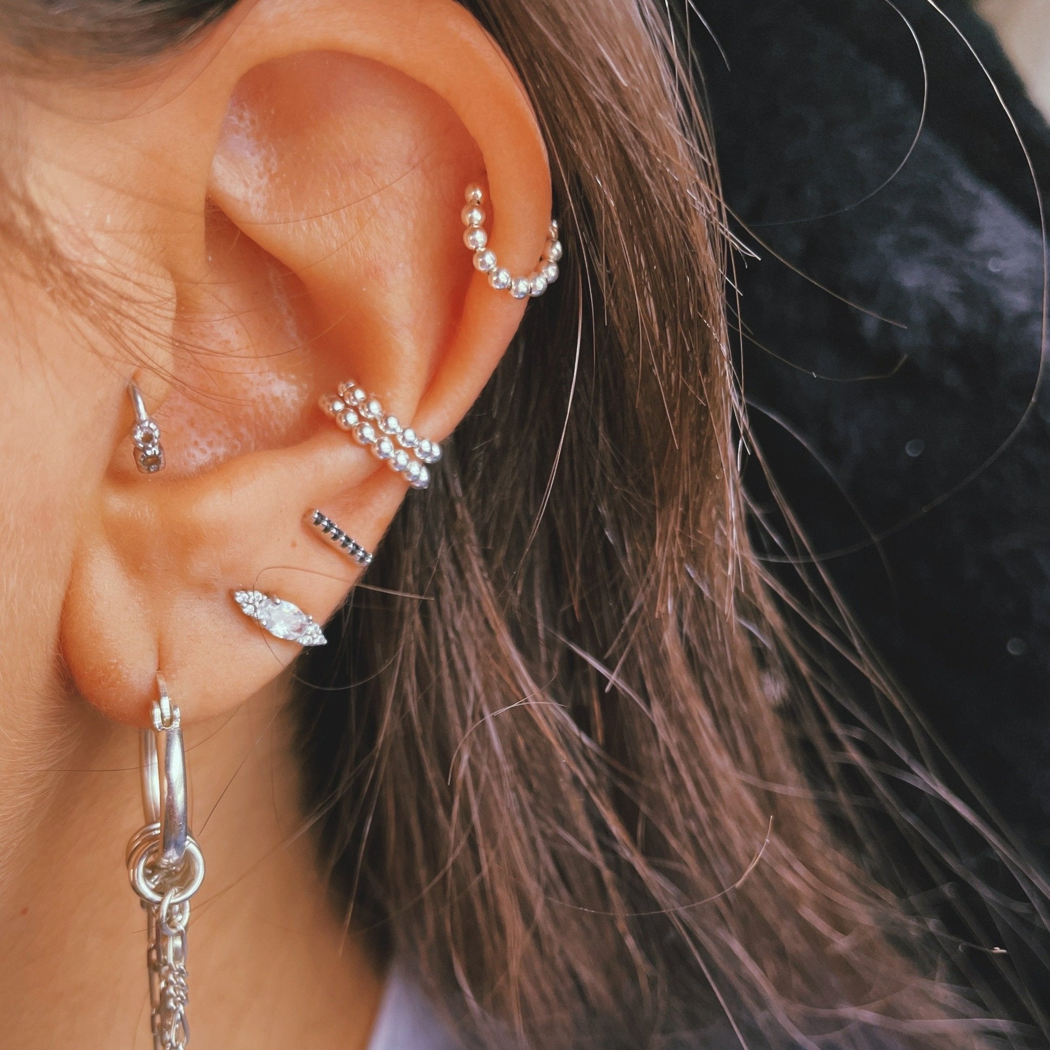 עגיל הליקס מחורז - SAPIRZ Jewelry