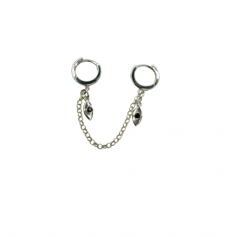 עגיל עין 2 חורים - SAPIRZ Jewelry